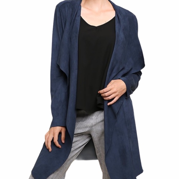 Career Faux Suede Cardigan - Picture 3 of 5